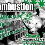 Flyer pour une soirée Kombustion à Edimbourg en Écosse.